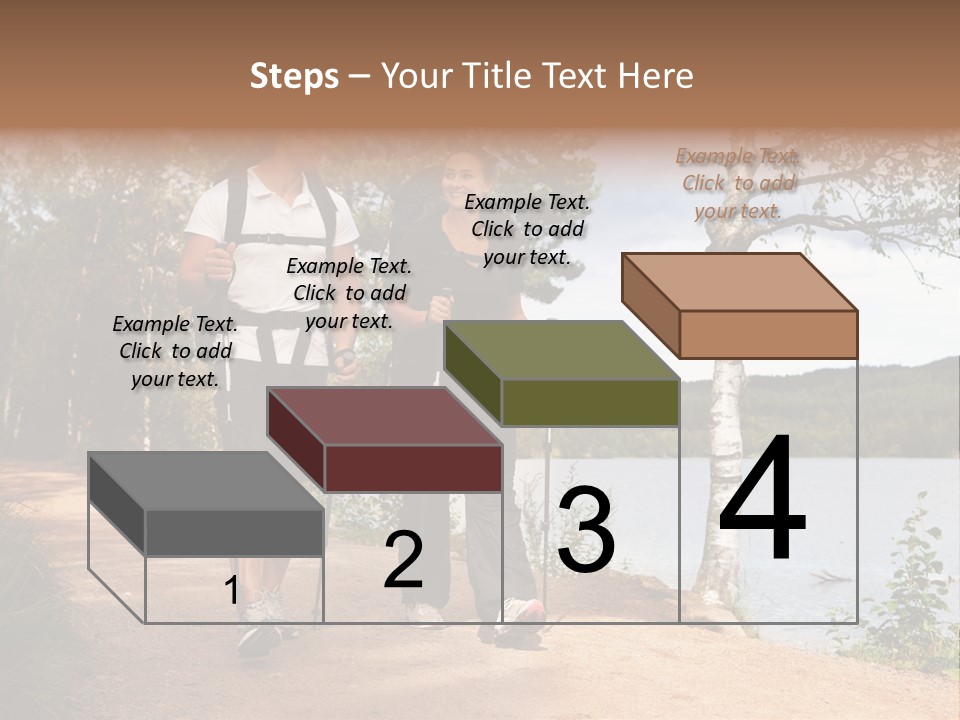 A Couple Walking On Trail With Backpacks PowerPoint Template