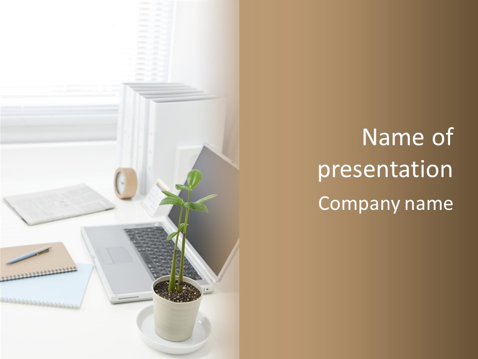 Office Desk PowerPoint Template