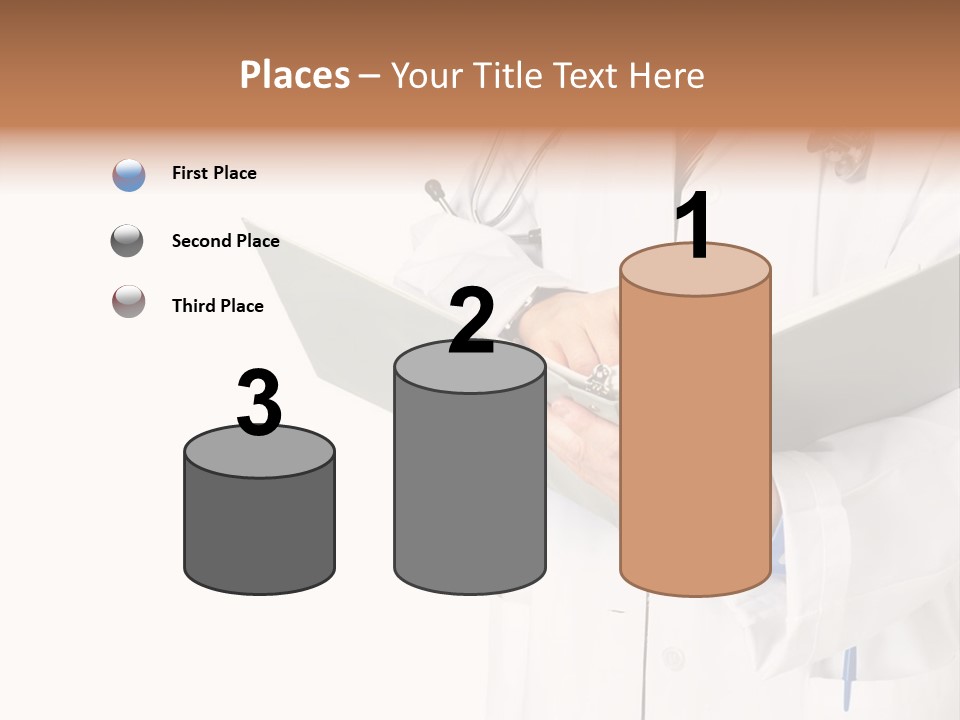 Smiling Medical Doctor With Stethoscope. Isolated Over White Background PowerPoint Template