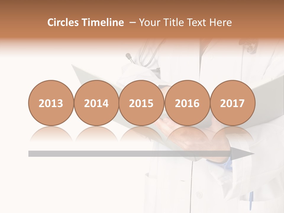 Smiling Medical Doctor With Stethoscope. Isolated Over White Background PowerPoint Template