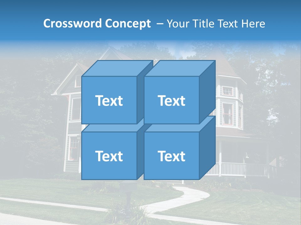 New Two Story Victorian Residential Home With Vinyl Or Board Siding On The Facade Styled After An Old-Fashioned Historical House With Bay Windows, Gingerbread And A Turret. PowerPoint Template