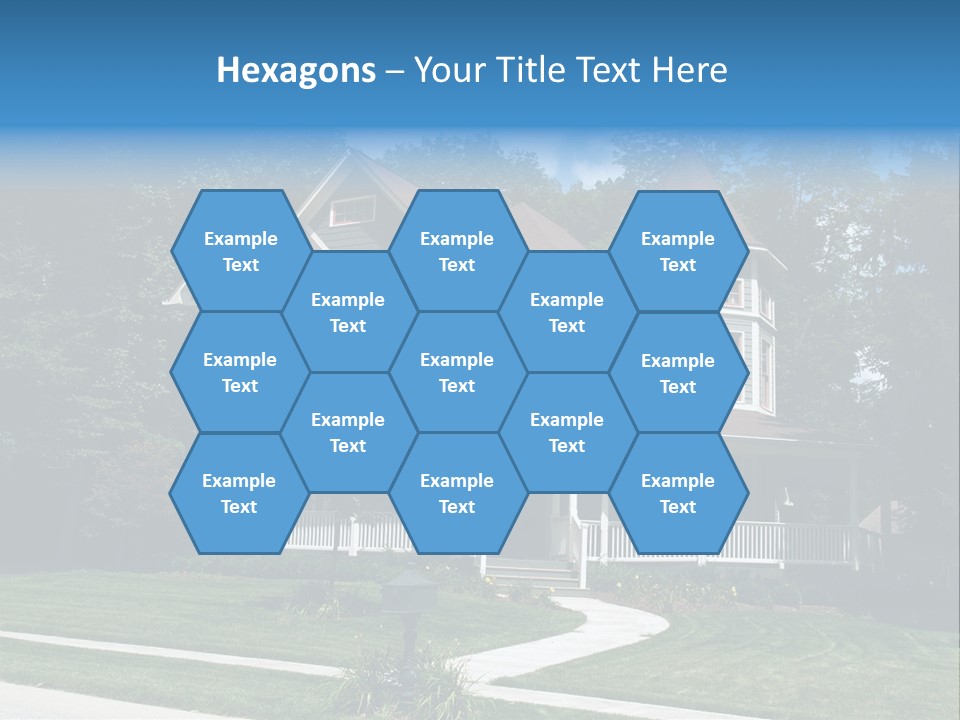 New Two Story Victorian Residential Home With Vinyl Or Board Siding On The Facade Styled After An Old-Fashioned Historical House With Bay Windows, Gingerbread And A Turret. PowerPoint Template