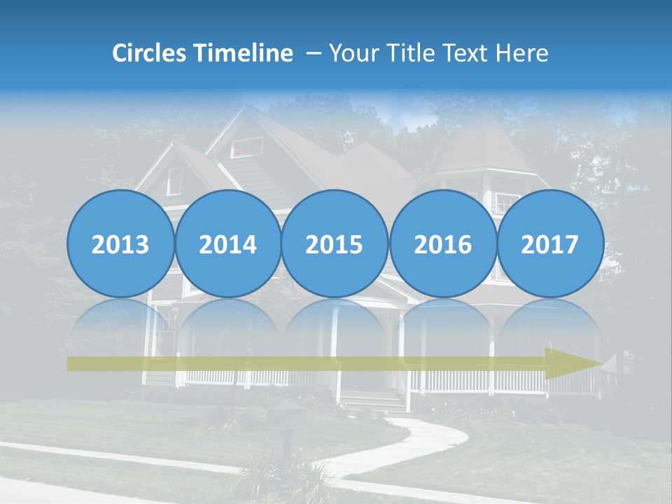 New Two Story Victorian Residential Home With Vinyl Or Board Siding On The Facade Styled After An Old-Fashioned Historical House With Bay Windows, Gingerbread And A Turret. PowerPoint Template