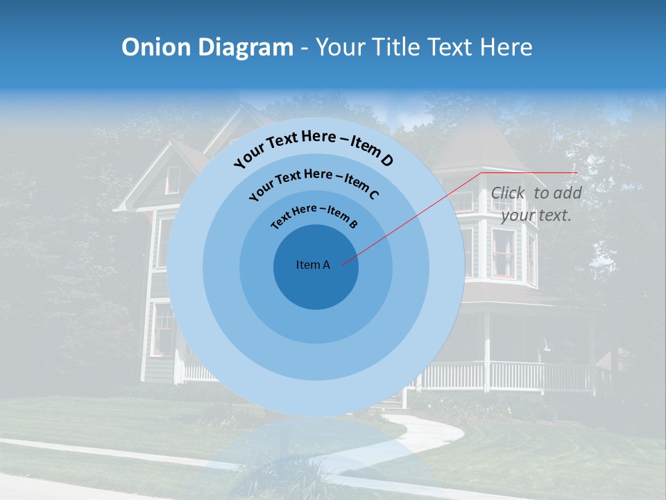 New Two Story Victorian Residential Home With Vinyl Or Board Siding On The Facade Styled After An Old-Fashioned Historical House With Bay Windows, Gingerbread And A Turret. PowerPoint Template