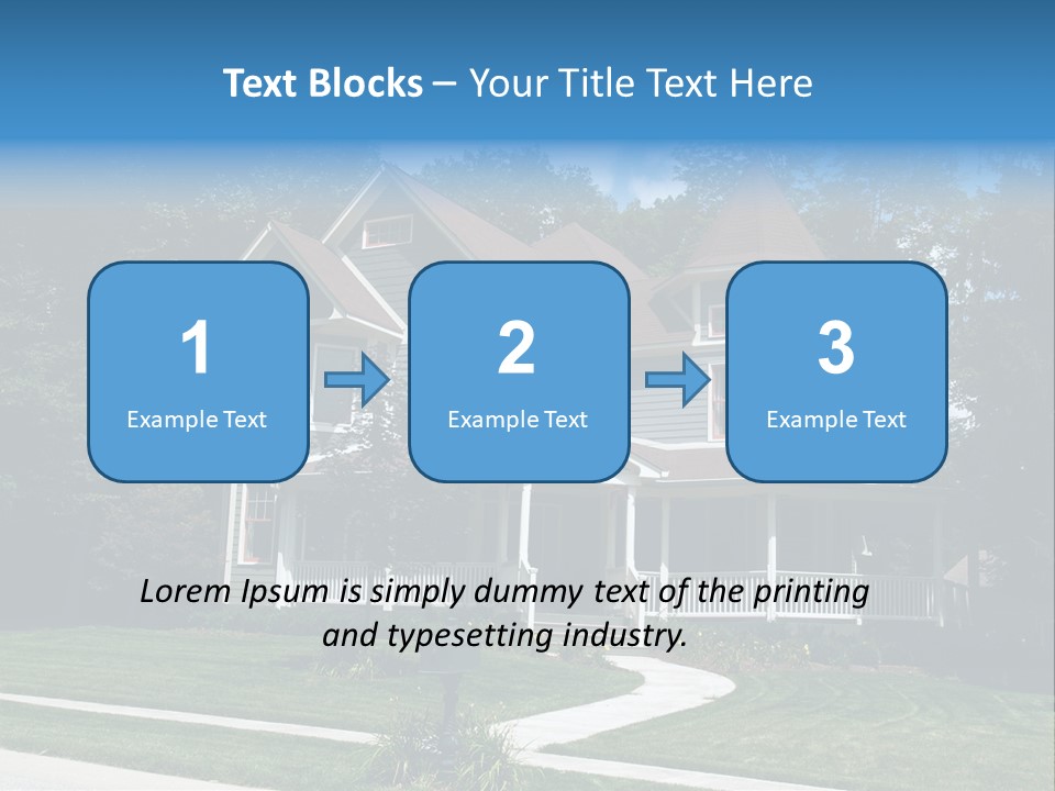 New Two Story Victorian Residential Home With Vinyl Or Board Siding On The Facade Styled After An Old-Fashioned Historical House With Bay Windows, Gingerbread And A Turret. PowerPoint Template