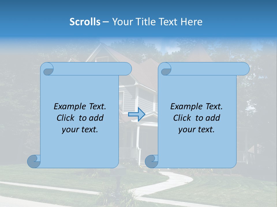 New Two Story Victorian Residential Home With Vinyl Or Board Siding On The Facade Styled After An Old-Fashioned Historical House With Bay Windows, Gingerbread And A Turret. PowerPoint Template