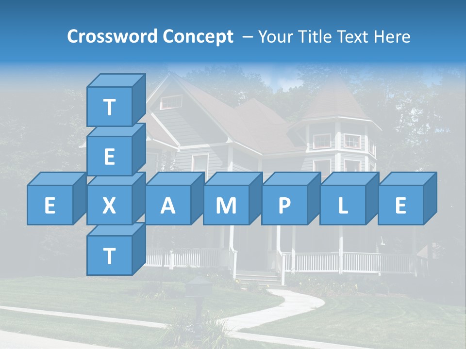 New Two Story Victorian Residential Home With Vinyl Or Board Siding On The Facade Styled After An Old-Fashioned Historical House With Bay Windows, Gingerbread And A Turret. PowerPoint Template