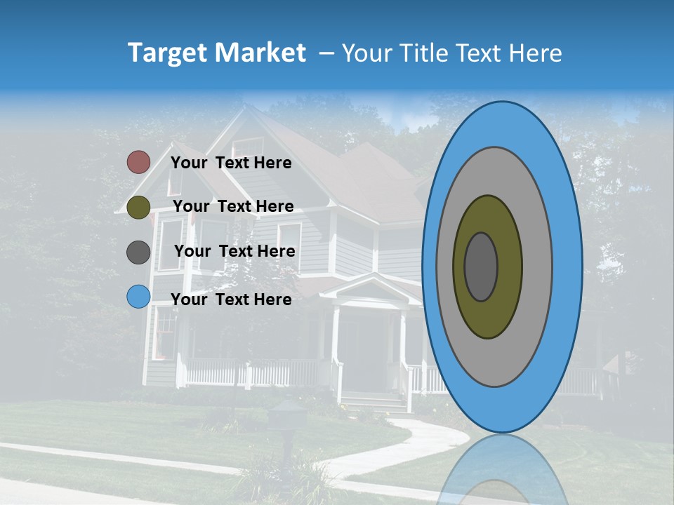 New Two Story Victorian Residential Home With Vinyl Or Board Siding On The Facade Styled After An Old-Fashioned Historical House With Bay Windows, Gingerbread And A Turret. PowerPoint Template