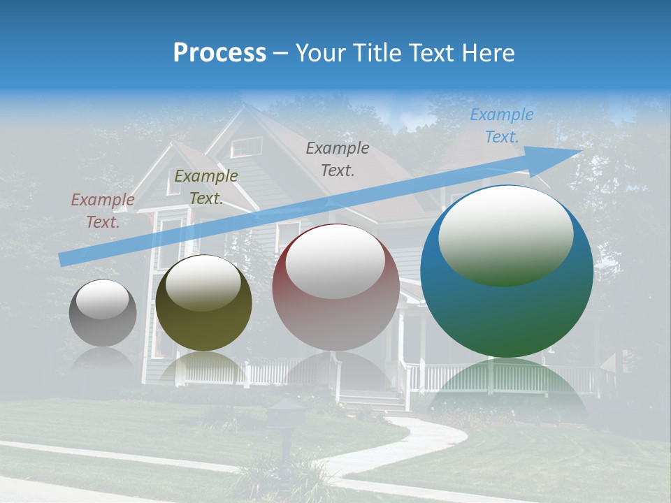 New Two Story Victorian Residential Home With Vinyl Or Board Siding On The Facade Styled After An Old-Fashioned Historical House With Bay Windows, Gingerbread And A Turret. PowerPoint Template