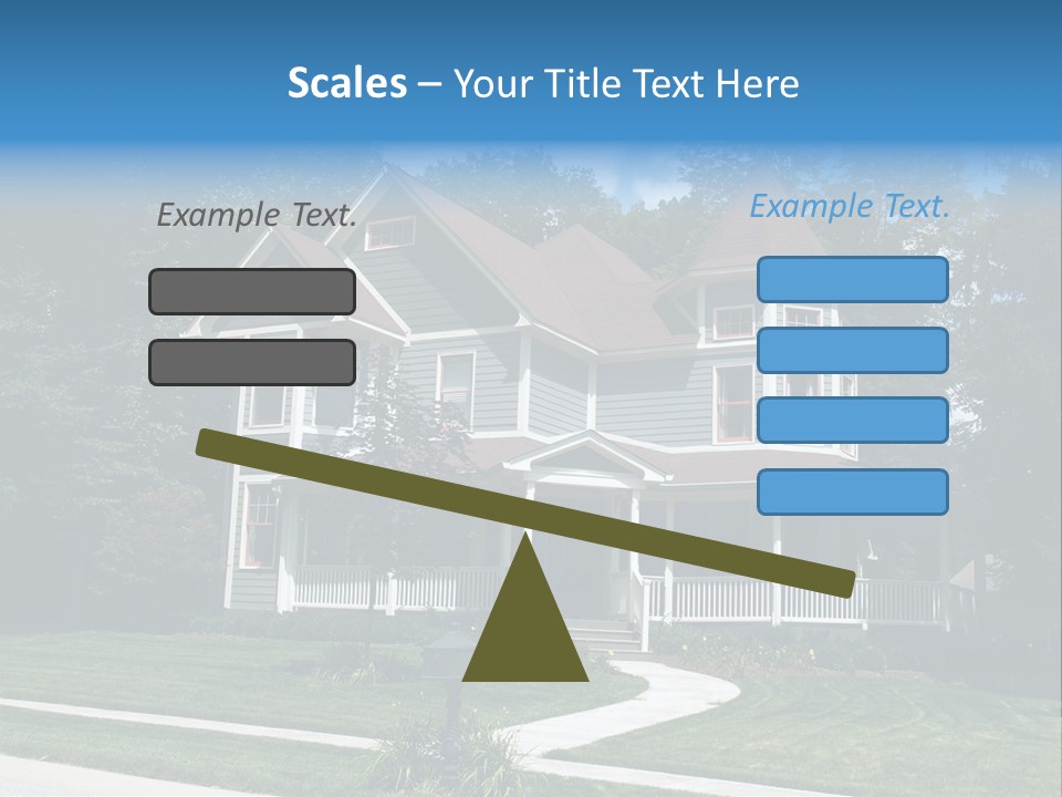 New Two Story Victorian Residential Home With Vinyl Or Board Siding On The Facade Styled After An Old-Fashioned Historical House With Bay Windows, Gingerbread And A Turret. PowerPoint Template