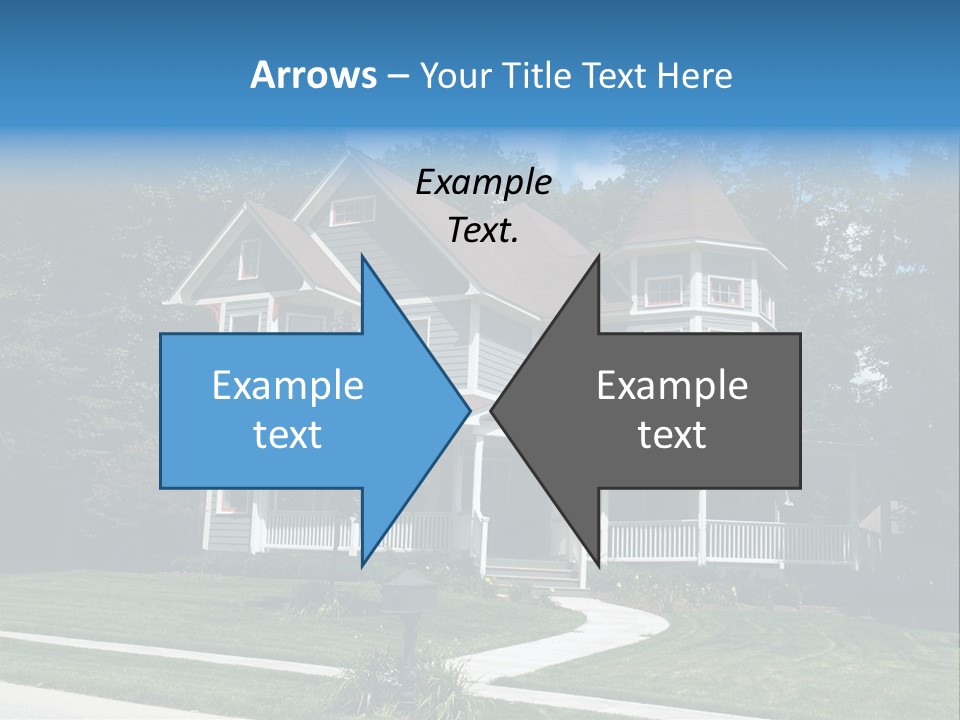 New Two Story Victorian Residential Home With Vinyl Or Board Siding On The Facade Styled After An Old-Fashioned Historical House With Bay Windows, Gingerbread And A Turret. PowerPoint Template
