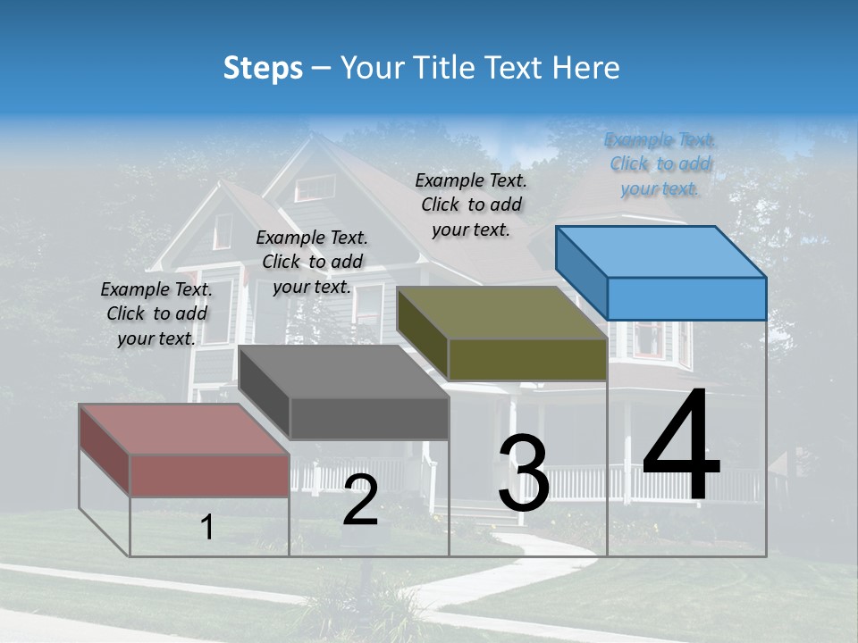 New Two Story Victorian Residential Home With Vinyl Or Board Siding On The Facade Styled After An Old-Fashioned Historical House With Bay Windows, Gingerbread And A Turret. PowerPoint Template