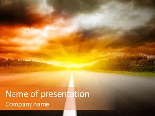 Blur Road And Dramatic Sky PowerPoint Template