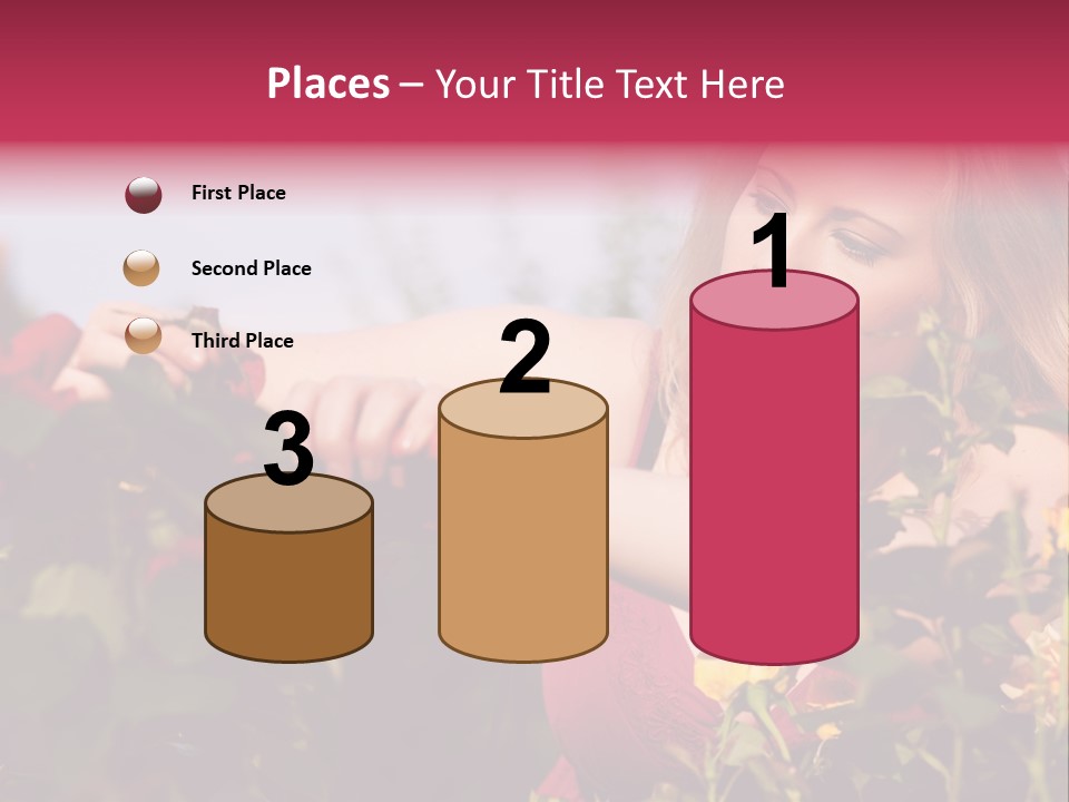 Gardening - Woman Doing Garden Work Cutting The Roses At Beautifully Sunny Day PowerPoint Template