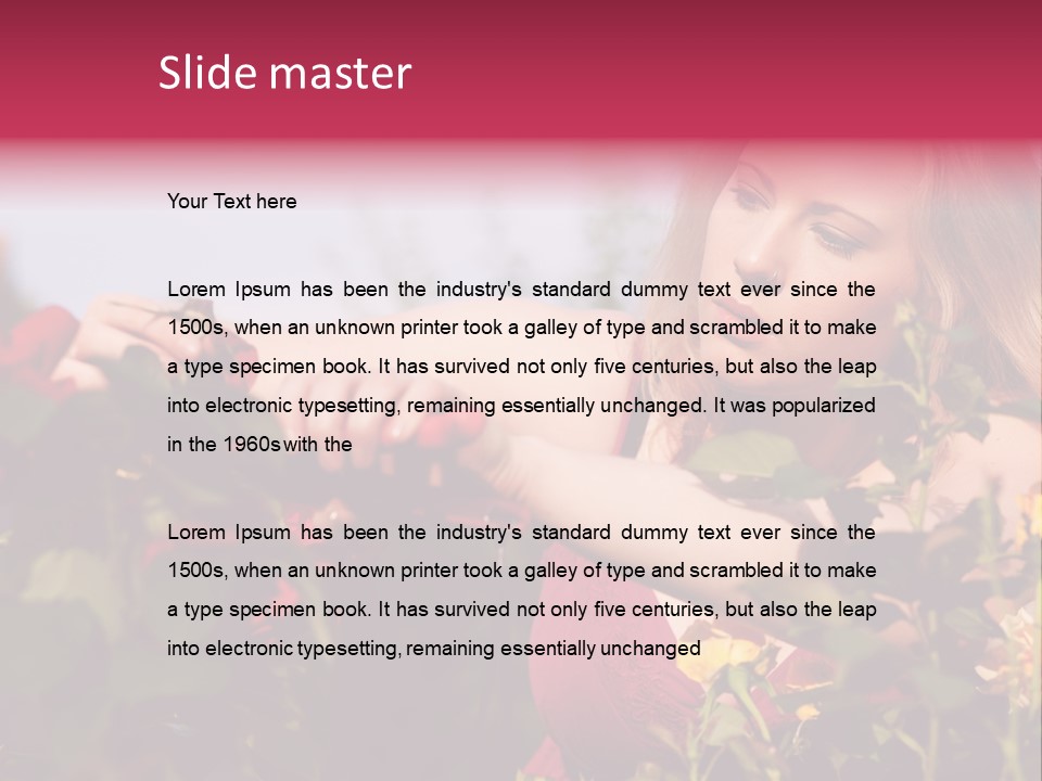 Gardening - Woman Doing Garden Work Cutting The Roses At Beautifully Sunny Day PowerPoint Template