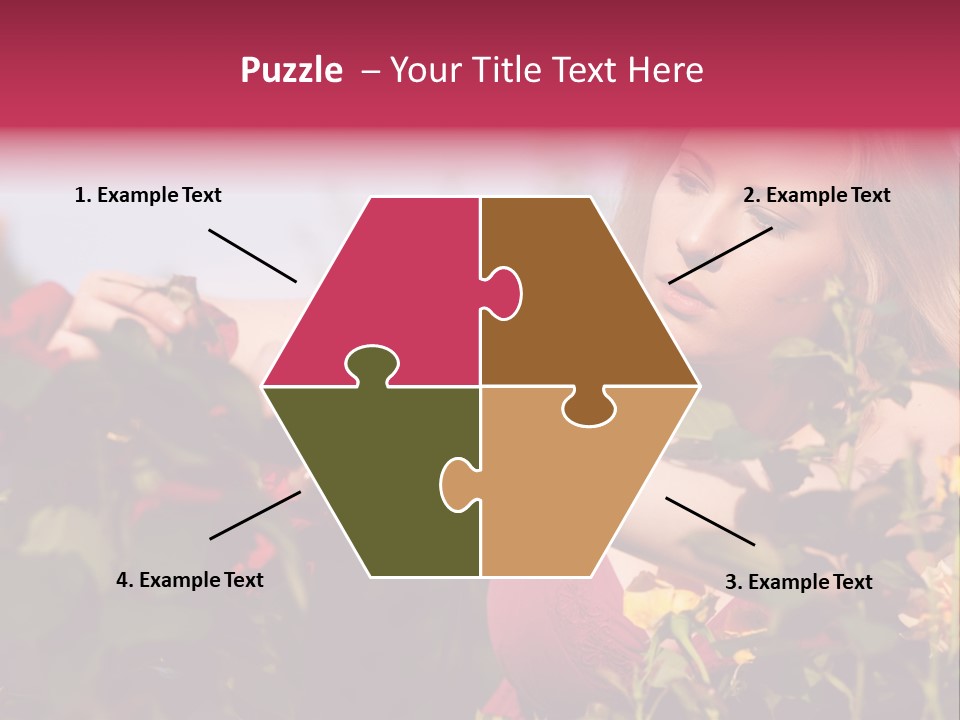 Gardening - Woman Doing Garden Work Cutting The Roses At Beautifully Sunny Day PowerPoint Template