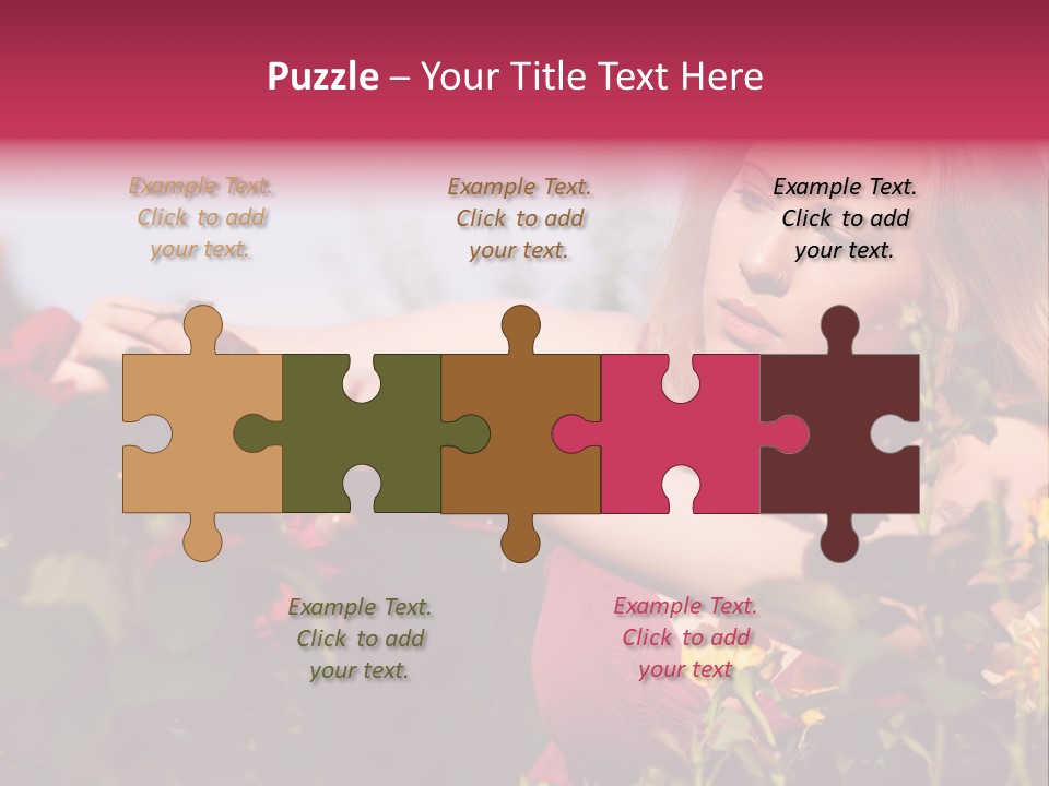 Gardening - Woman Doing Garden Work Cutting The Roses At Beautifully Sunny Day PowerPoint Template