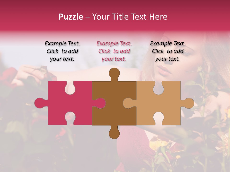 Gardening - Woman Doing Garden Work Cutting The Roses At Beautifully Sunny Day PowerPoint Template