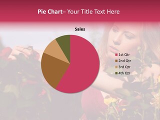 Gardening - Woman Doing Garden Work Cutting The Roses At Beautifully Sunny Day PowerPoint Template