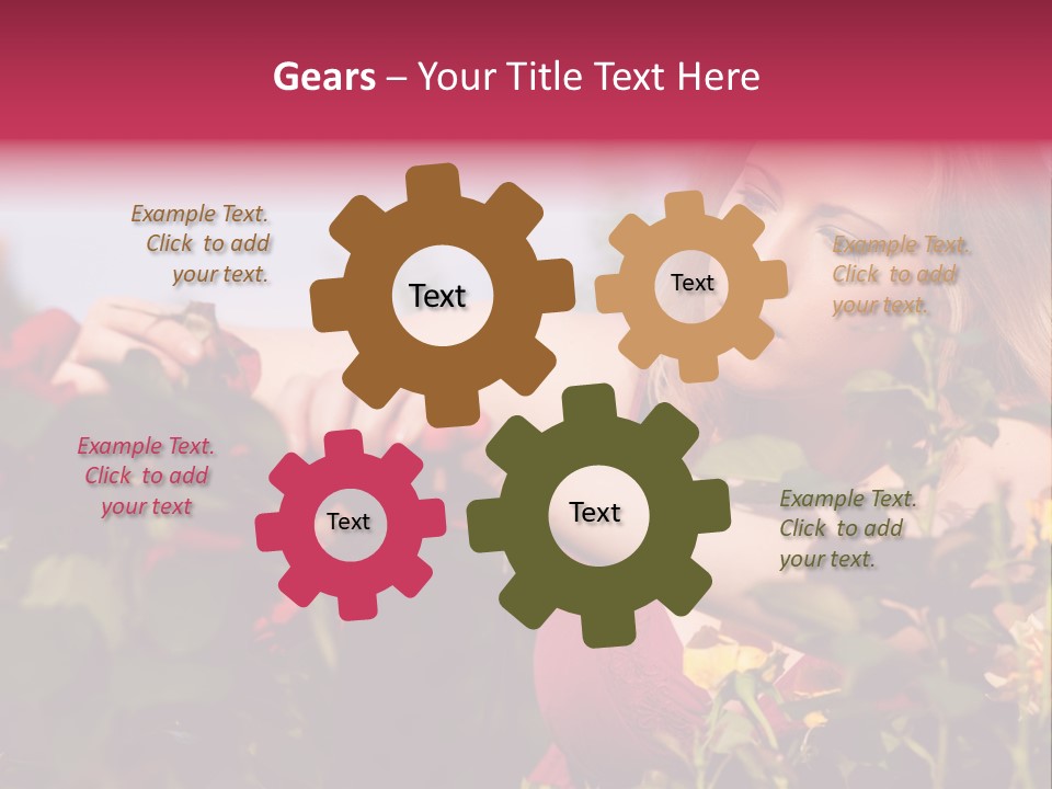 Gardening - Woman Doing Garden Work Cutting The Roses At Beautifully Sunny Day PowerPoint Template