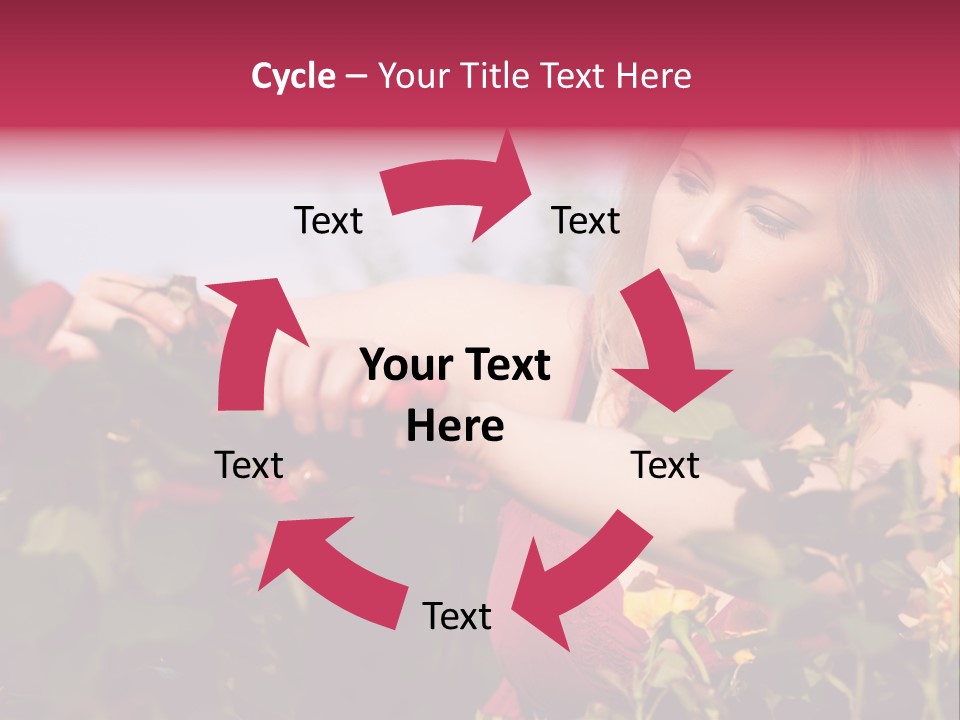 Gardening - Woman Doing Garden Work Cutting The Roses At Beautifully Sunny Day PowerPoint Template