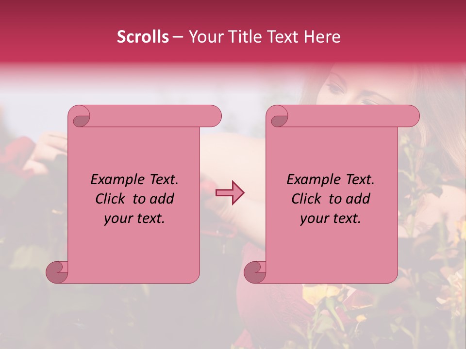 Gardening - Woman Doing Garden Work Cutting The Roses At Beautifully Sunny Day PowerPoint Template