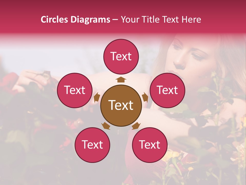 Gardening - Woman Doing Garden Work Cutting The Roses At Beautifully Sunny Day PowerPoint Template