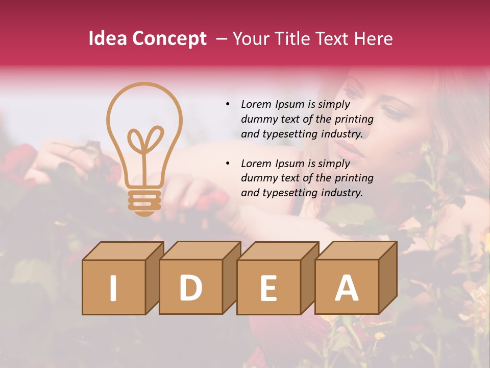 Gardening - Woman Doing Garden Work Cutting The Roses At Beautifully Sunny Day PowerPoint Template