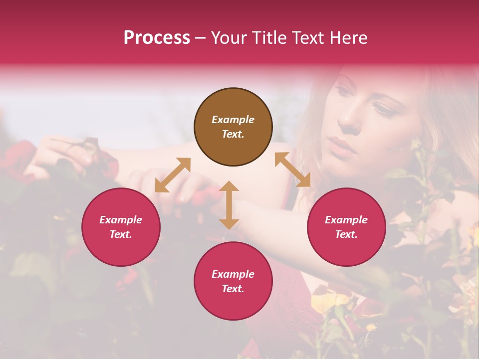 Gardening - Woman Doing Garden Work Cutting The Roses At Beautifully Sunny Day PowerPoint Template