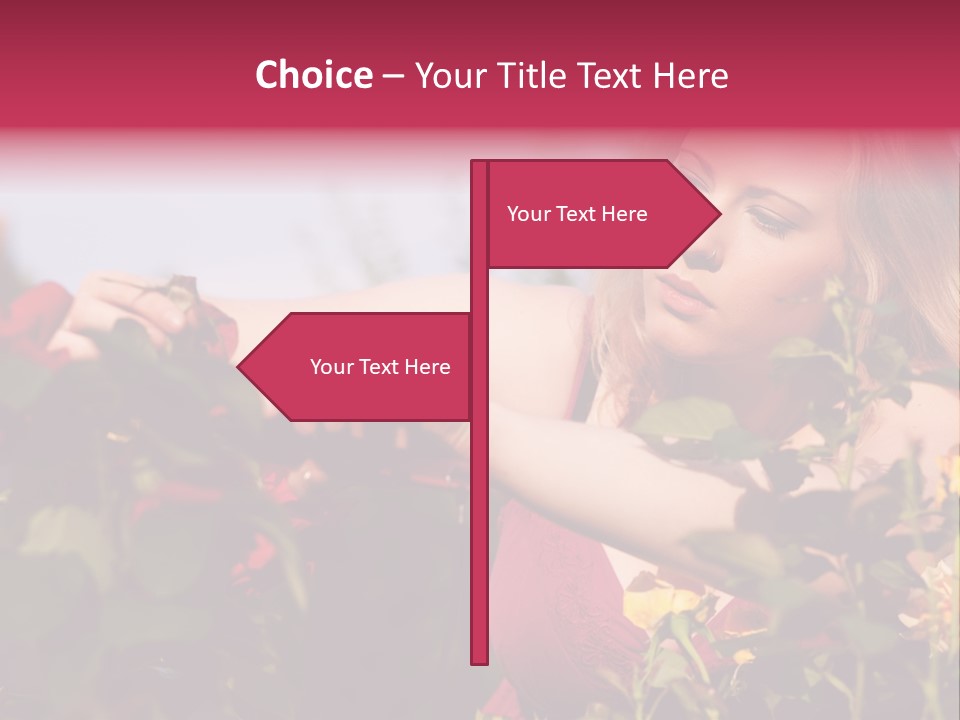 Gardening - Woman Doing Garden Work Cutting The Roses At Beautifully Sunny Day PowerPoint Template