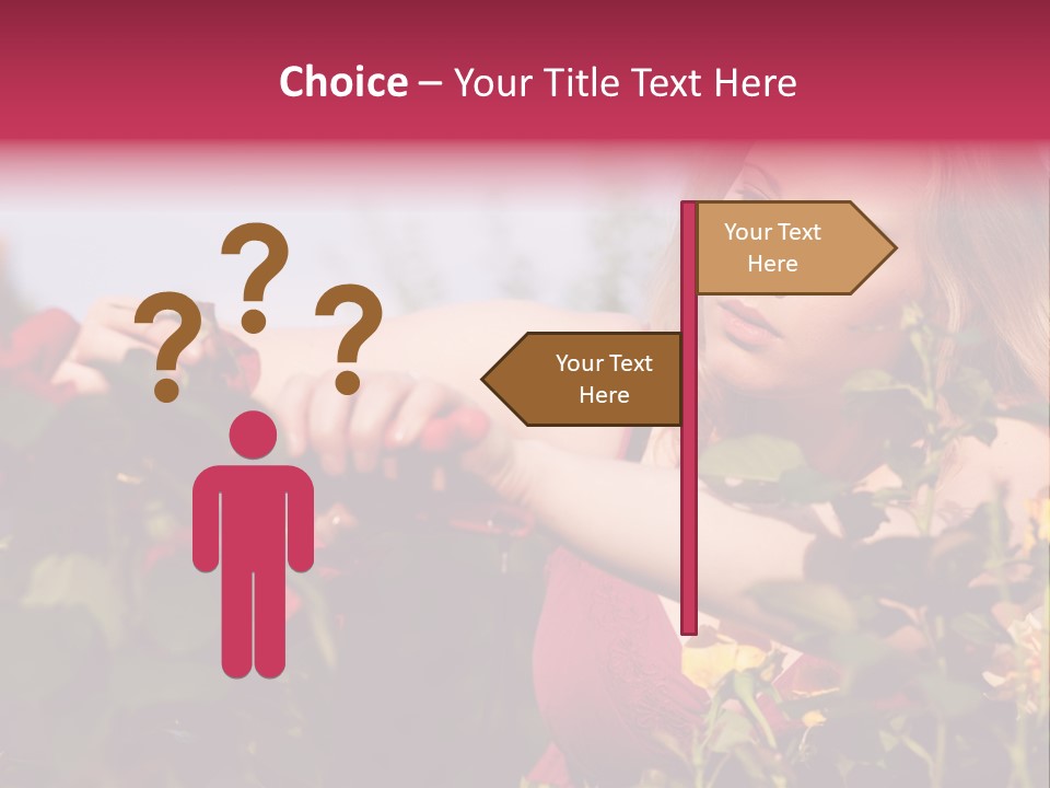 Gardening - Woman Doing Garden Work Cutting The Roses At Beautifully Sunny Day PowerPoint Template