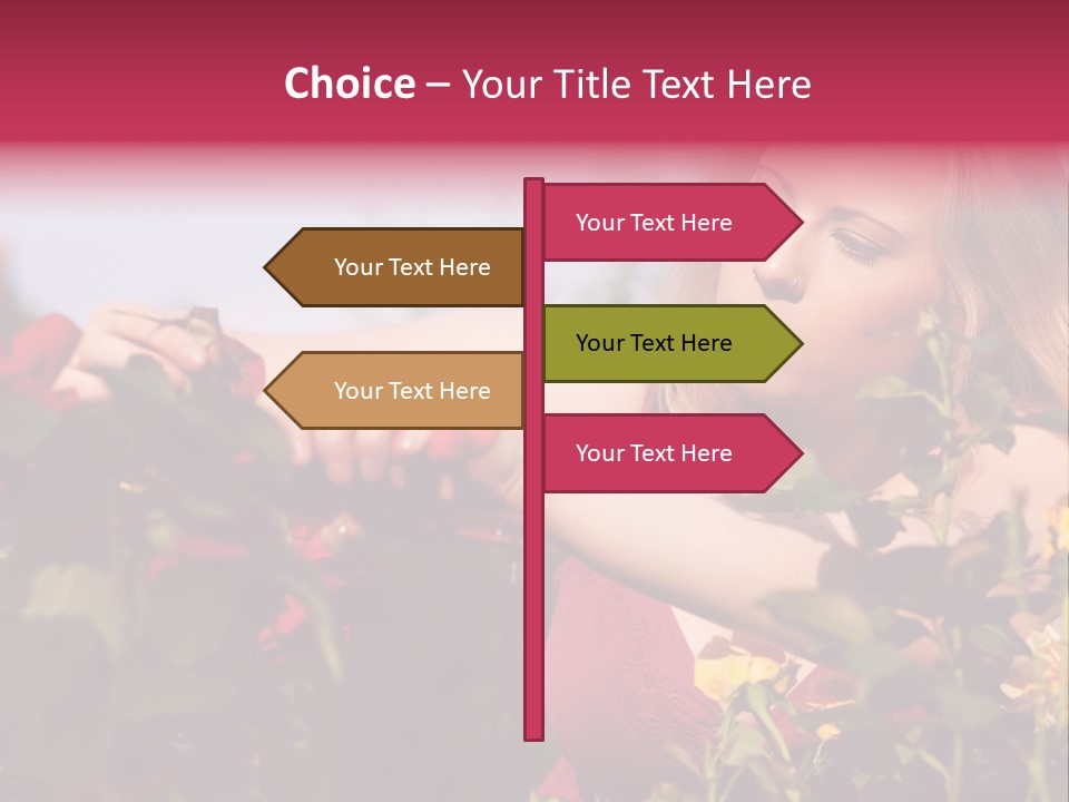 Gardening - Woman Doing Garden Work Cutting The Roses At Beautifully Sunny Day PowerPoint Template