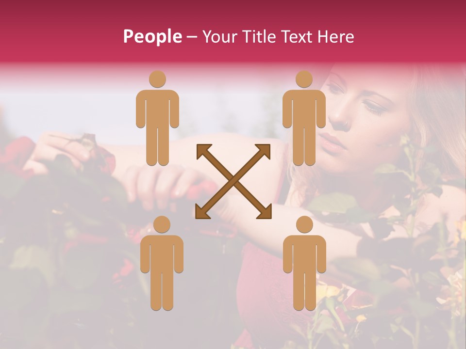 Gardening - Woman Doing Garden Work Cutting The Roses At Beautifully Sunny Day PowerPoint Template