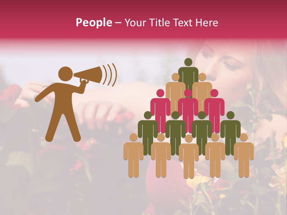 Gardening - Woman Doing Garden Work Cutting The Roses At Beautifully Sunny Day PowerPoint Template