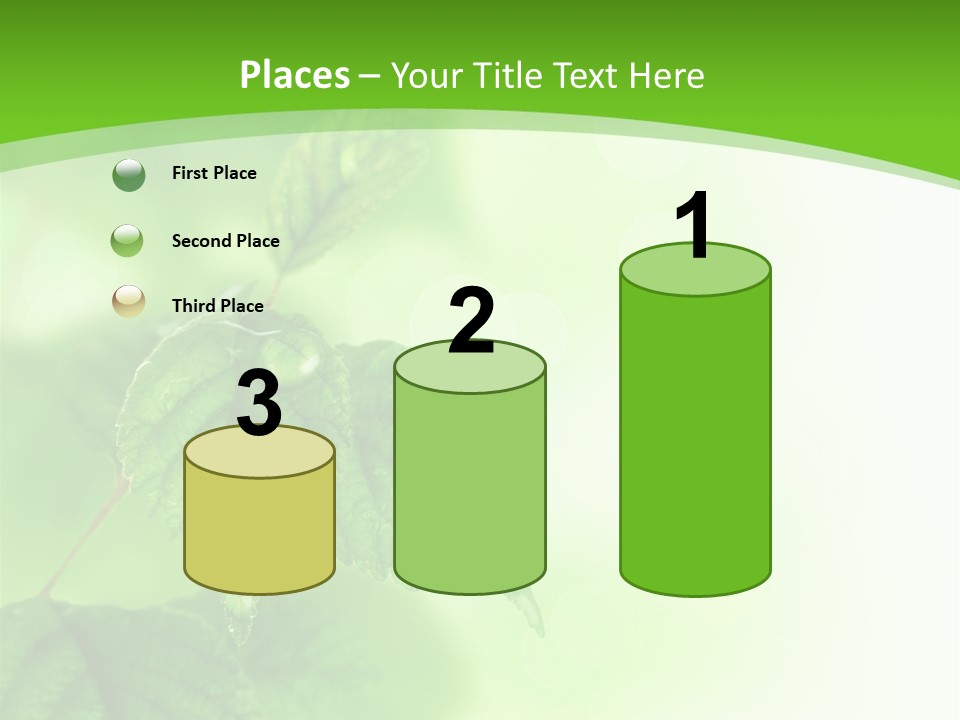 Beautiful Fresh Leaves With Water Drops PowerPoint Template