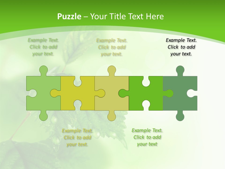 Beautiful Fresh Leaves With Water Drops PowerPoint Template