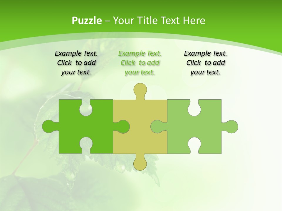 Beautiful Fresh Leaves With Water Drops PowerPoint Template