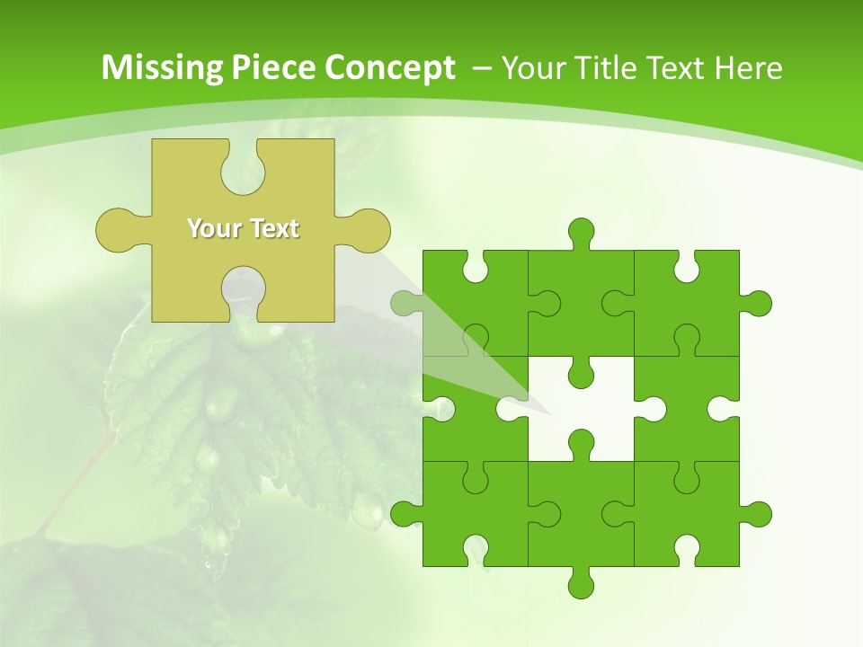 Beautiful Fresh Leaves With Water Drops PowerPoint Template