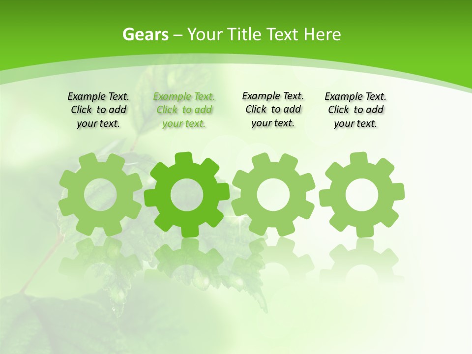 Beautiful Fresh Leaves With Water Drops PowerPoint Template