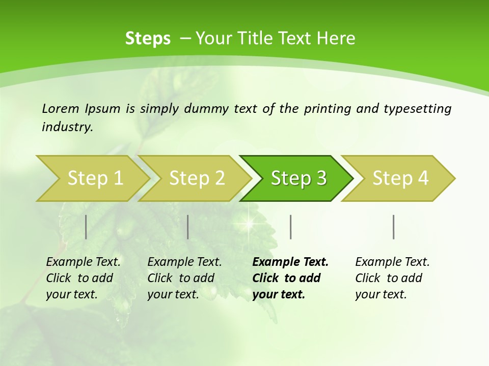 Beautiful Fresh Leaves With Water Drops PowerPoint Template