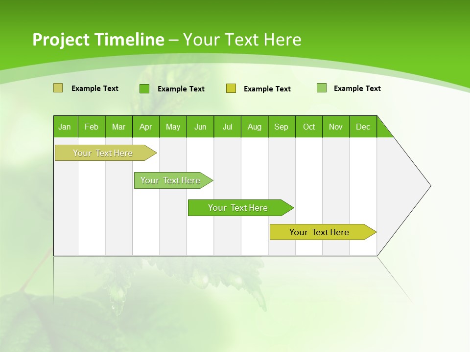 Beautiful Fresh Leaves With Water Drops PowerPoint Template