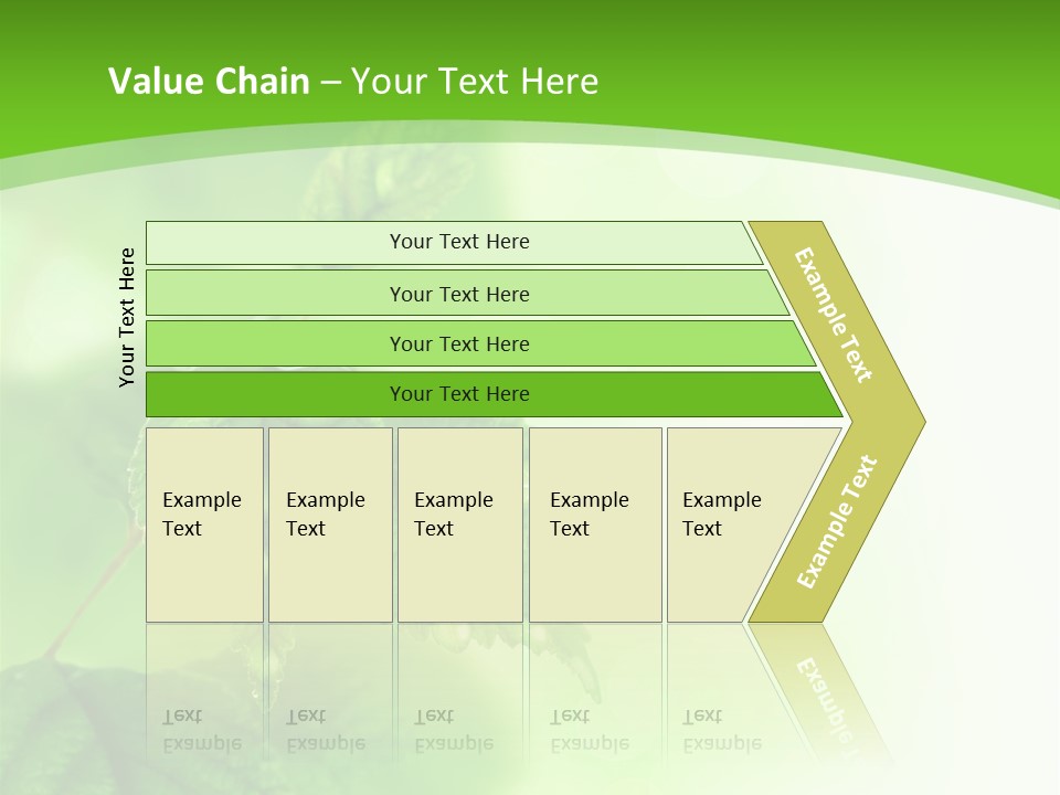 Beautiful Fresh Leaves With Water Drops PowerPoint Template
