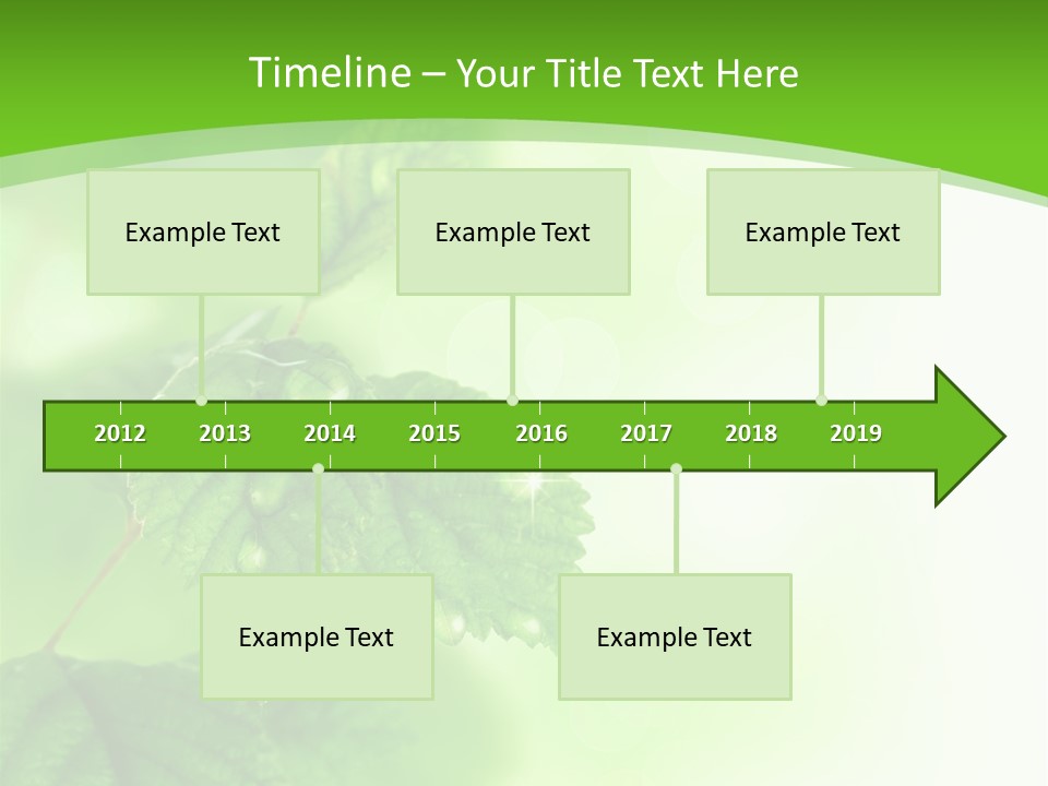 Beautiful Fresh Leaves With Water Drops PowerPoint Template