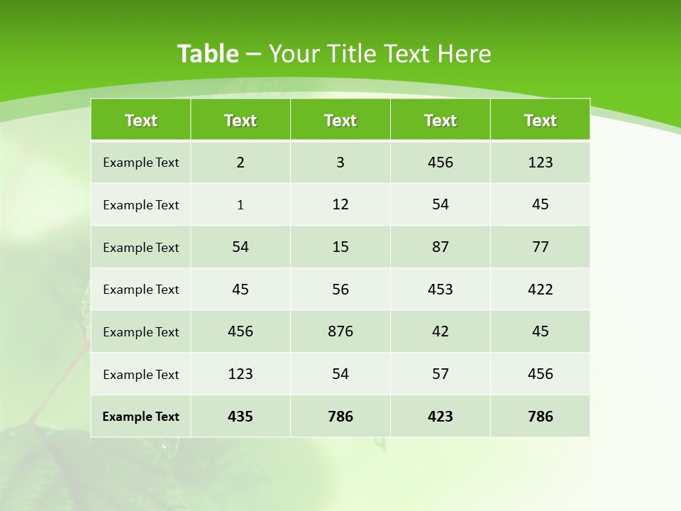 Beautiful Fresh Leaves With Water Drops PowerPoint Template