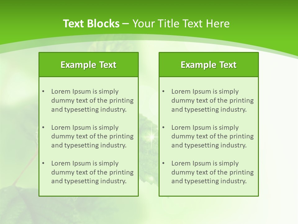 Beautiful Fresh Leaves With Water Drops PowerPoint Template