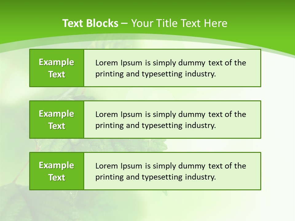 Beautiful Fresh Leaves With Water Drops PowerPoint Template