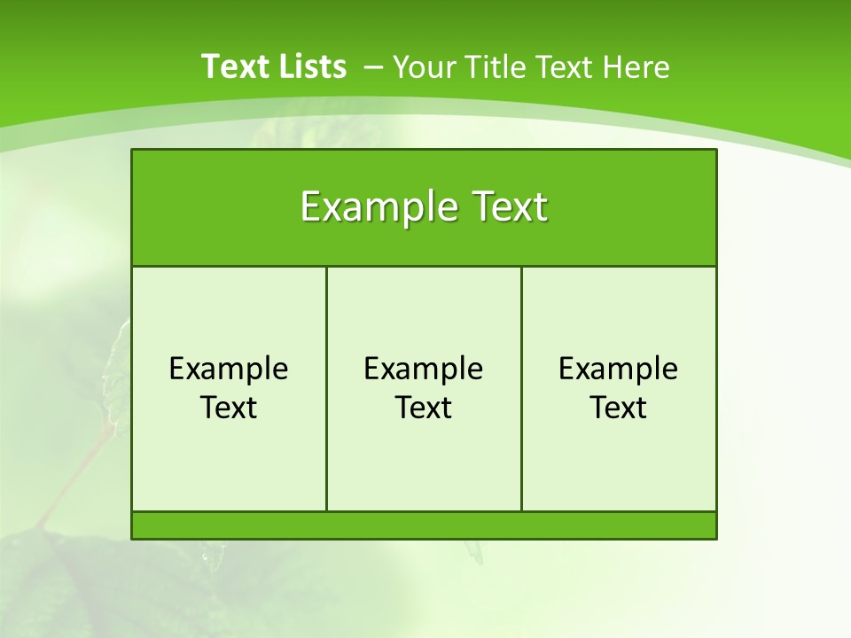 Beautiful Fresh Leaves With Water Drops PowerPoint Template