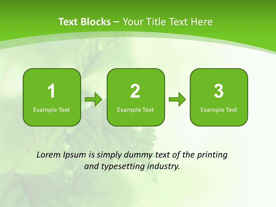Beautiful Fresh Leaves With Water Drops PowerPoint Template