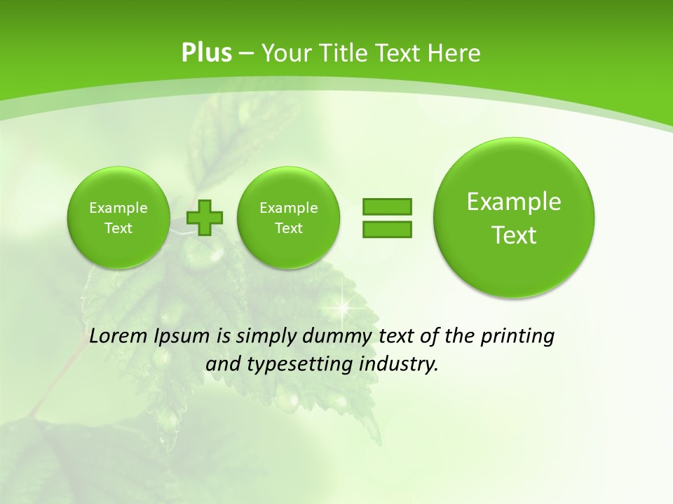 Beautiful Fresh Leaves With Water Drops PowerPoint Template