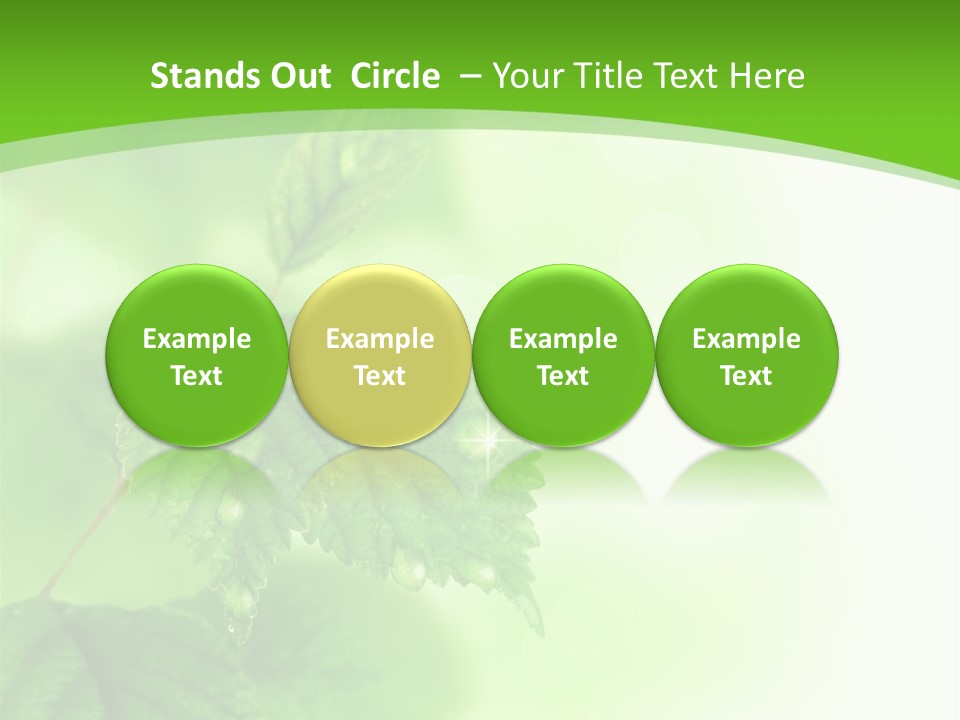 Beautiful Fresh Leaves With Water Drops PowerPoint Template